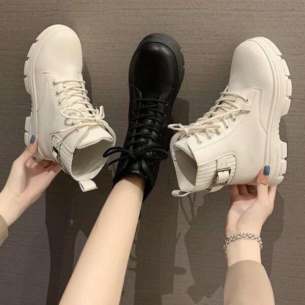 Korean Style Student Fashion New Platform Inner Height Increase High-top Shoes - Image 4